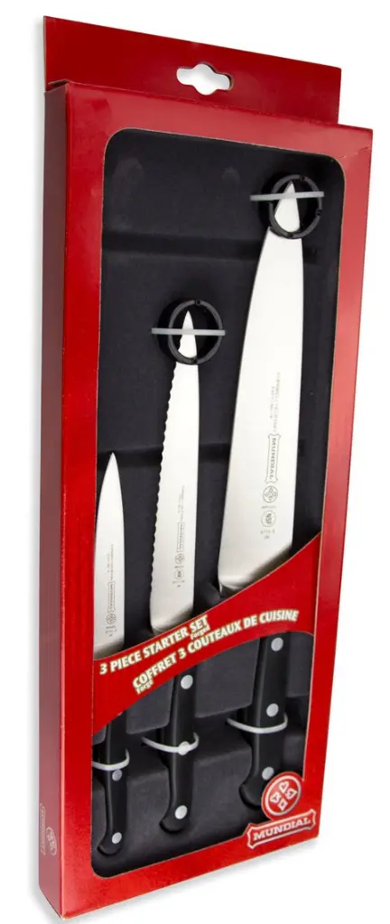 Mundial BP5000-3 Chef's, Utility Serrated and Paring Knives 3-Piece Starter Set Black 2.webp