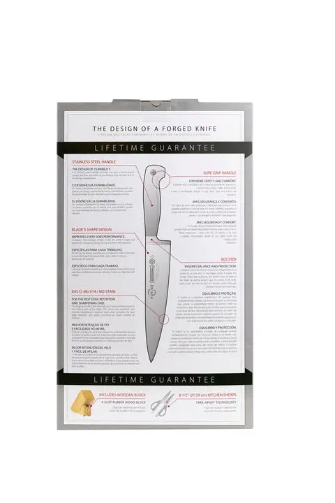 Mundial 4100-7 Knife Set With Wood Block Future Series 7-Piece Silver 8.webp