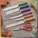 Mundial MC5100-8 Gift Knife Set With Wood Block Colors Series 8 Piece Full Tang Blade 6.webp