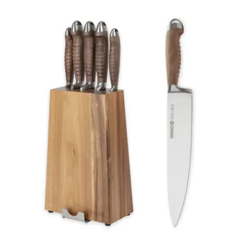 Mundial 3300-6 Knife Block Set With Wood Block Nobilis Series 6-Piece.webp