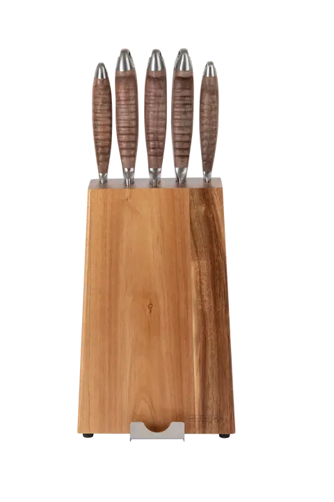 Mundial 3300-6 Knife Block Set With Wood Block Nobilis Series 6-Piece 1.webp