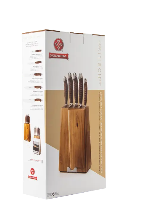 Mundial 3300-6 Knife Block Set With Wood Block Nobilis Series 6-Piece 6.webp