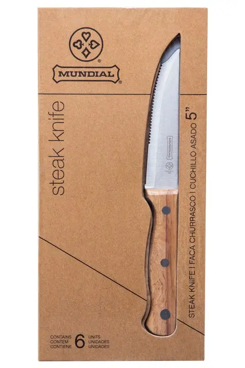 Mundial BBQ-011 Steak Knife Set With Wood Handle 5-inches 6 Piece 5.webp