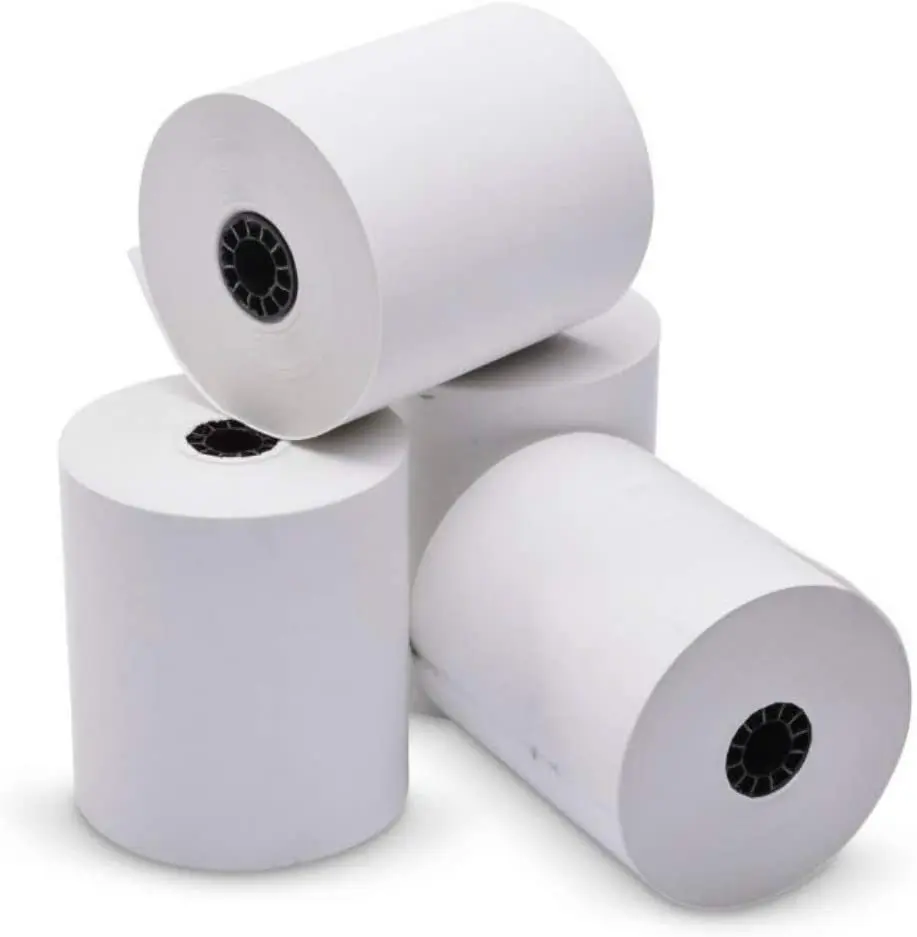 3" x 165' Single Ply White Bond Roll Paper