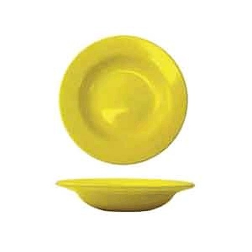 CAC China LV-3-Y 12 Oz Yellow Soup Rim