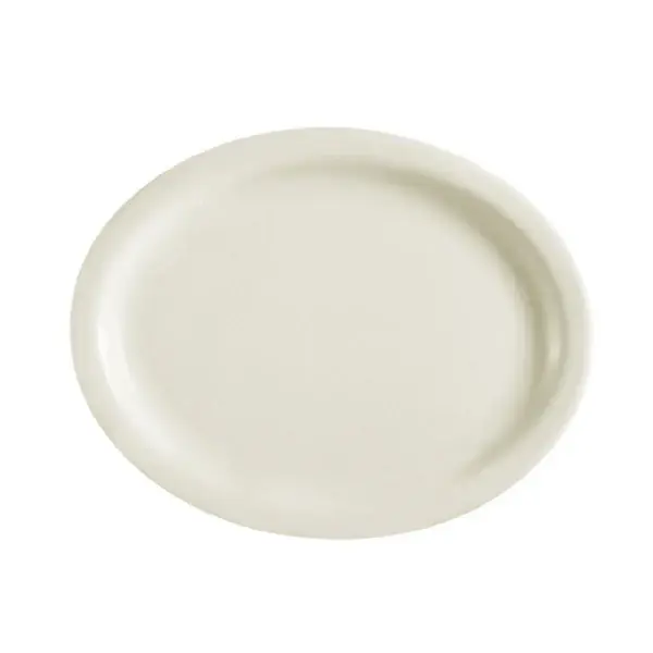 CAC China REC-33 7 Inch Rolled Edge White Oval Platter