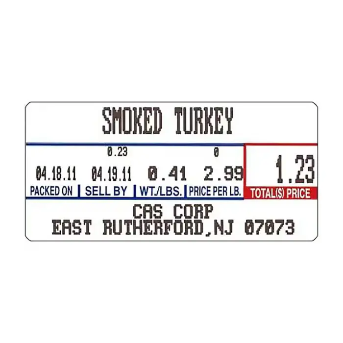 CAS LST-8000 58mm X 30mm Scale Label NON-UPC