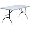 Flash Furniture DAD-YCZ-152-GG 30" x 60" Blow Molded Plastic Folding Table White