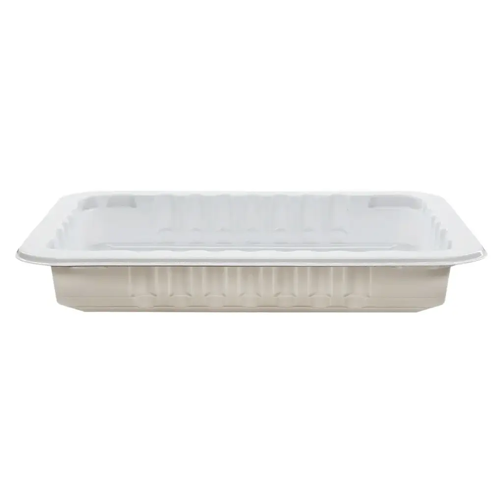 Genpak TR02P #2P Heavy Supermarket Food Tray White