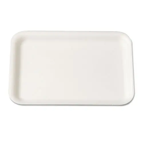 Genpak TR02P #2P Heavy Supermarket Food Tray White