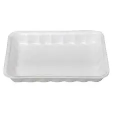 Genpak TR04P #4P Heavy Supermarket Food Tray White