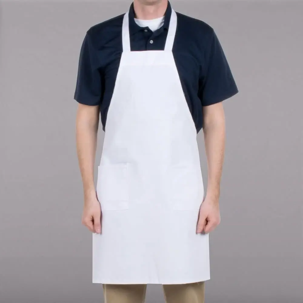 UPDATE BAP-WH Cotton Apron 33" x 28" White