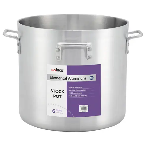 WINCO ALHP-160H 160 Qt Stock Pot with 4 handle