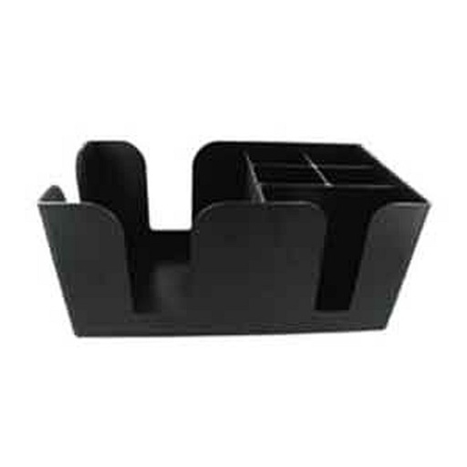 WINCO BC-6 Black Plastic Bar Caddy with 6 Compartments
