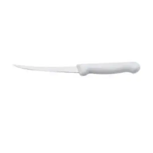 WINCO KWH-3 6" Curved Boning Knife White Handle