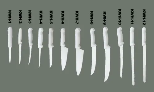 WINCO KWH-3 6" Curved Boning Knife White Handle