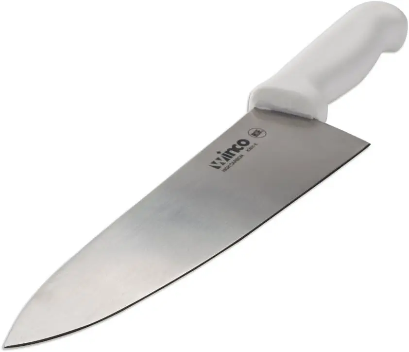 WINCO KWH-7 10" Cook Knife White Handle