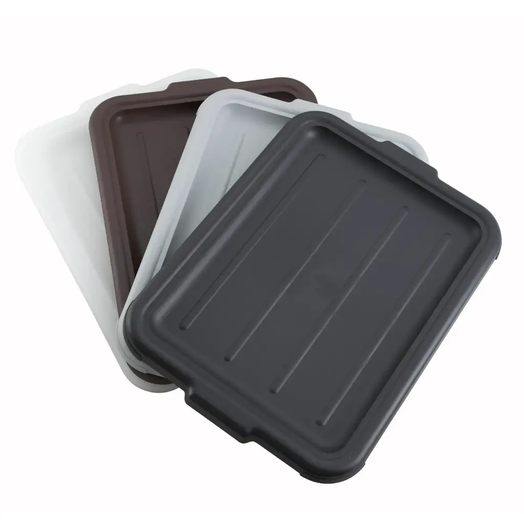 WINCO PL-57K Tote Box Lid Black for 5" or 7" Height