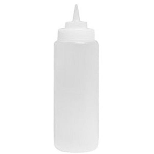 WINCO PSB-24C 24 Oz Clear White Squeeze Bottle
