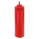WINCO PSW-24R 24 Oz Red Wide Mouth Squeeze Bottle