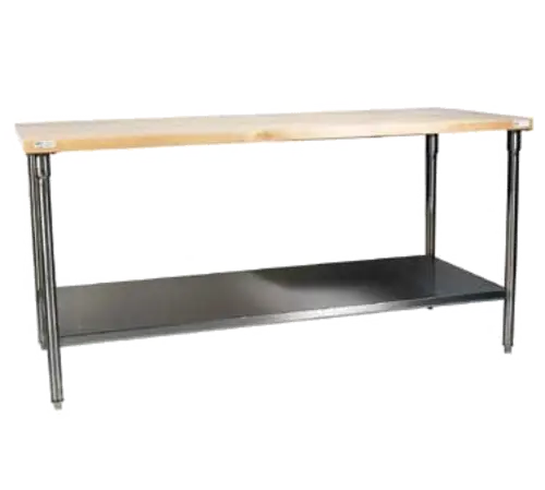 WinHolt WTSS3672 6 Feet Stainless Table with Woodtop