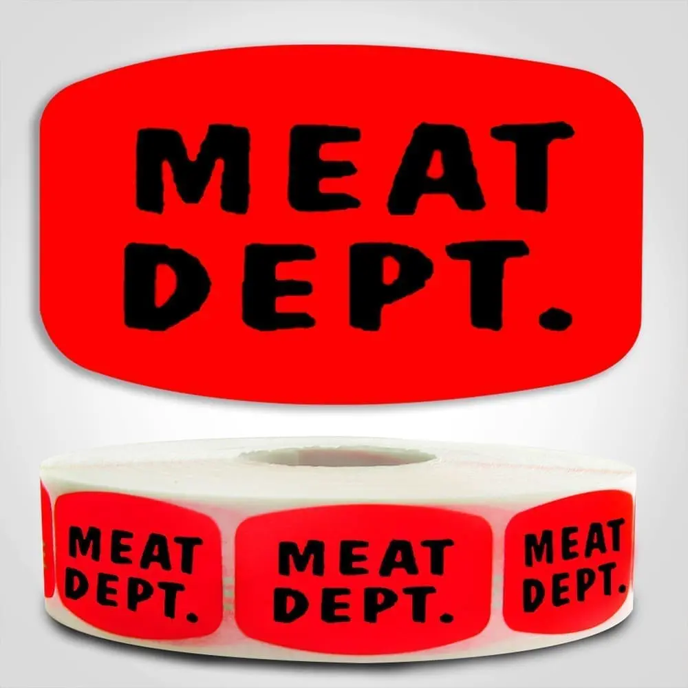 " MEAT" Printed Round Sticker Label