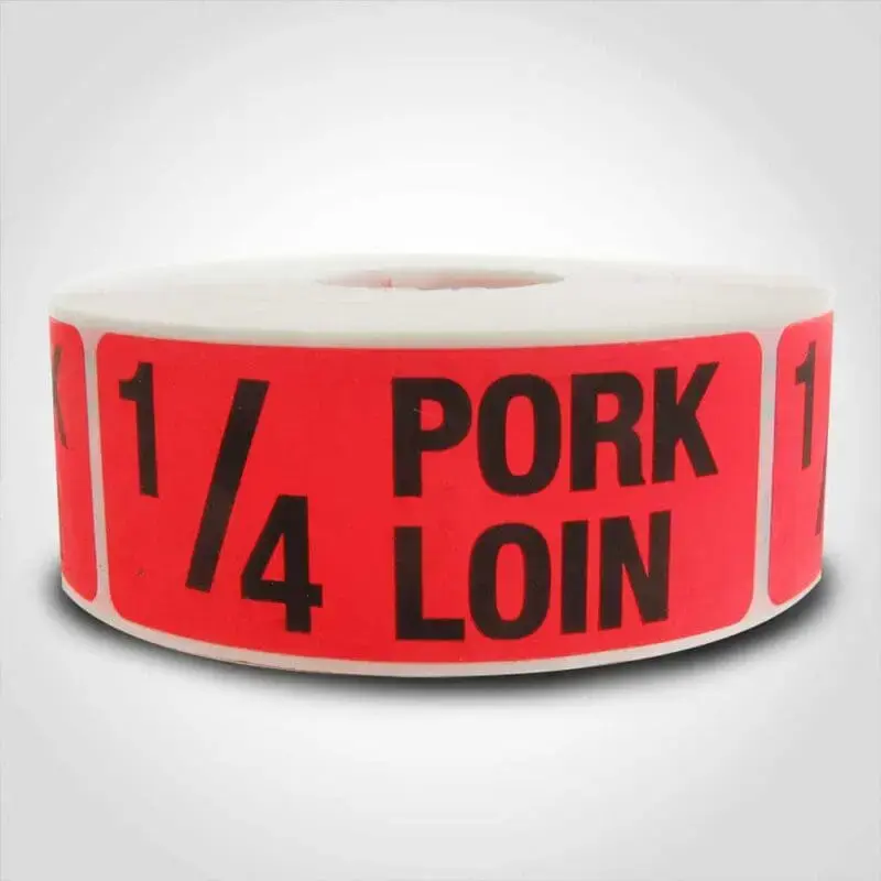 "1/4 PORK LOIN" Dayglo Promotional Label