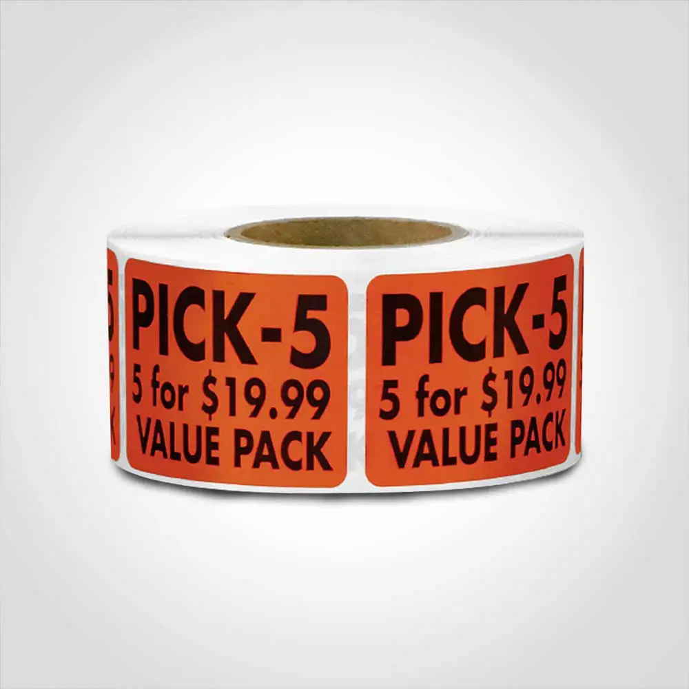 "PICK 5 FOR $19.99" Promotional Label