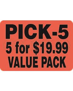 "PICK 5 FOR $19.99" Promotional Label