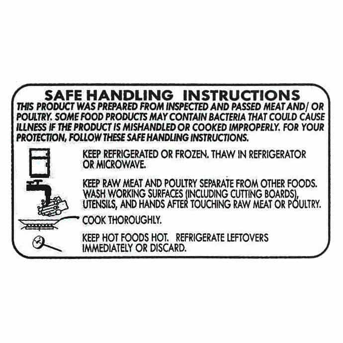 "SAFE HANDLING" Sticker Label Black Print