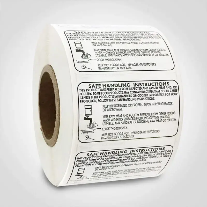 "SAFE HANDLING" Sticker Label Black Print