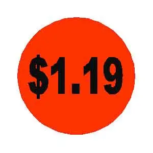 $1.19 Round Label Sticker - Orange