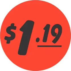 $1.19 Round Label Sticker - Orange