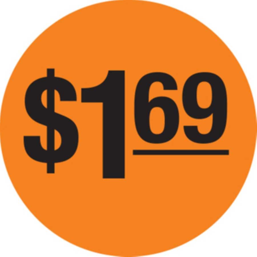 $1.69 Round Label Sticker - Red