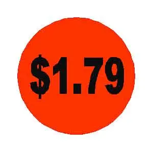 $1.79 Round Label Sticker - Orange