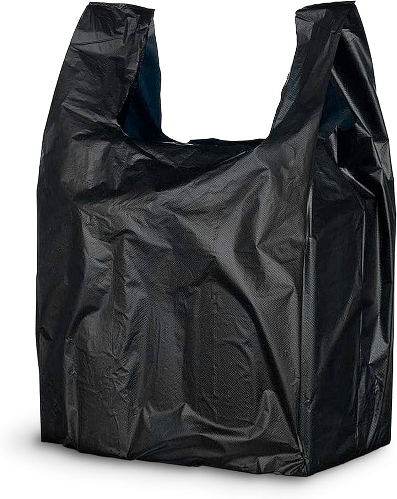 1/6 Shopping Bag Black 26 Micron