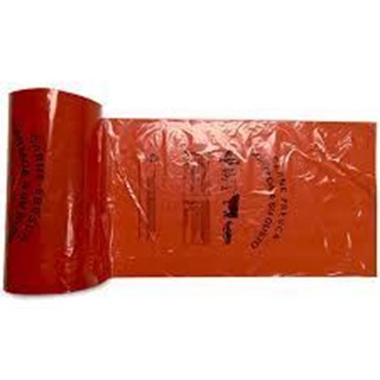 11 X 19 Clear Red Poly 1.5 MIL Safe Handling Printed Bag 