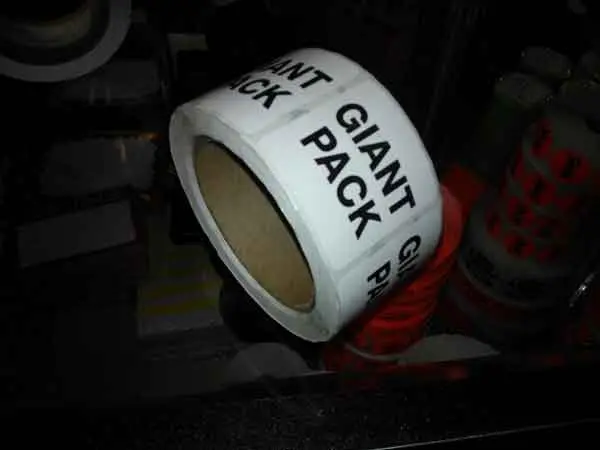 2 X 2 Inch LABEL " GIANT PACK" White