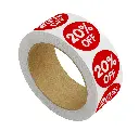 20% OFF Round Label Sticker - Red