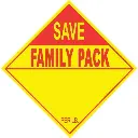 3 X 3 Inch FAMILY PACK SAVE Promotional Label