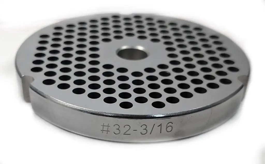 3/16" Meat Grinder Plate #32 Hard Steel