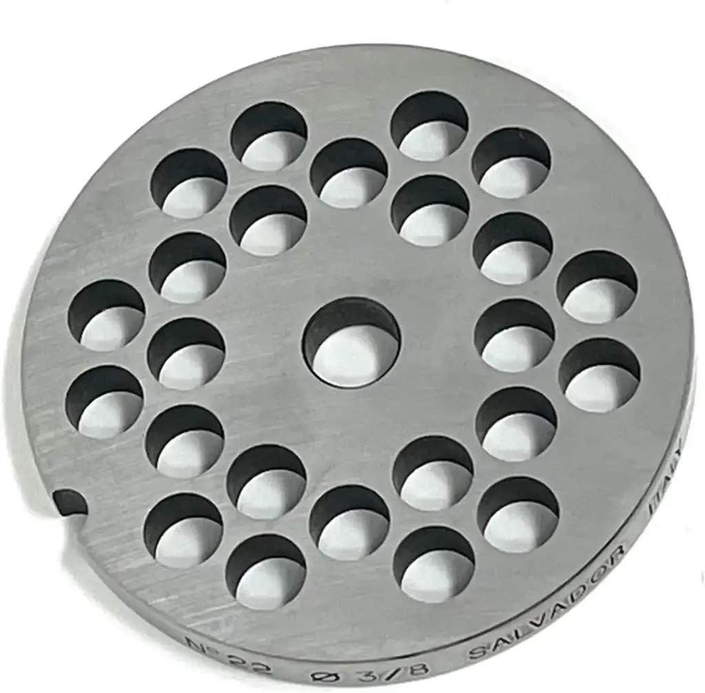 3/8" Meat Grinder Plate #22 Hard Steel