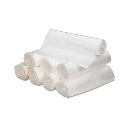 7-10 Gallon 24" x 24" High Density Trash Can Liner 6 Micron Clear 