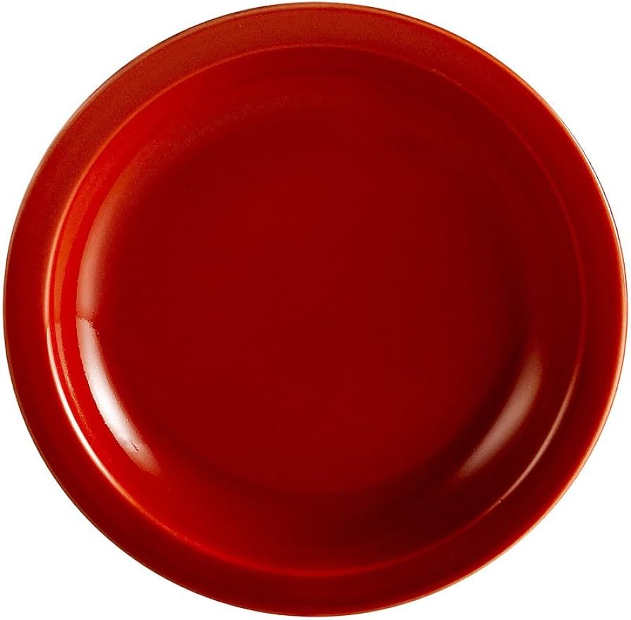 CAC China LV-7-R 7.25 Inch Red Ellegant Ceramic Plate