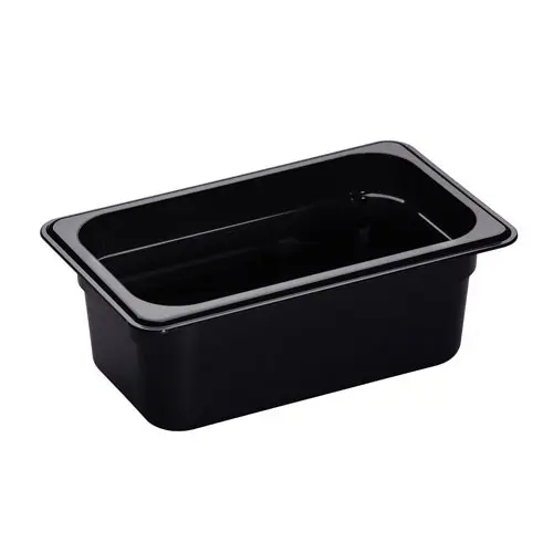 CAMBRO 64CW-110 Black Food Pan 4" Deep, Sixth Size