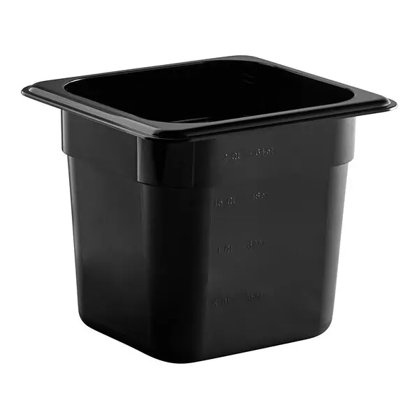 CAMBRO 66CW-110 Black Food Pan 6" Deep, Sixth Size