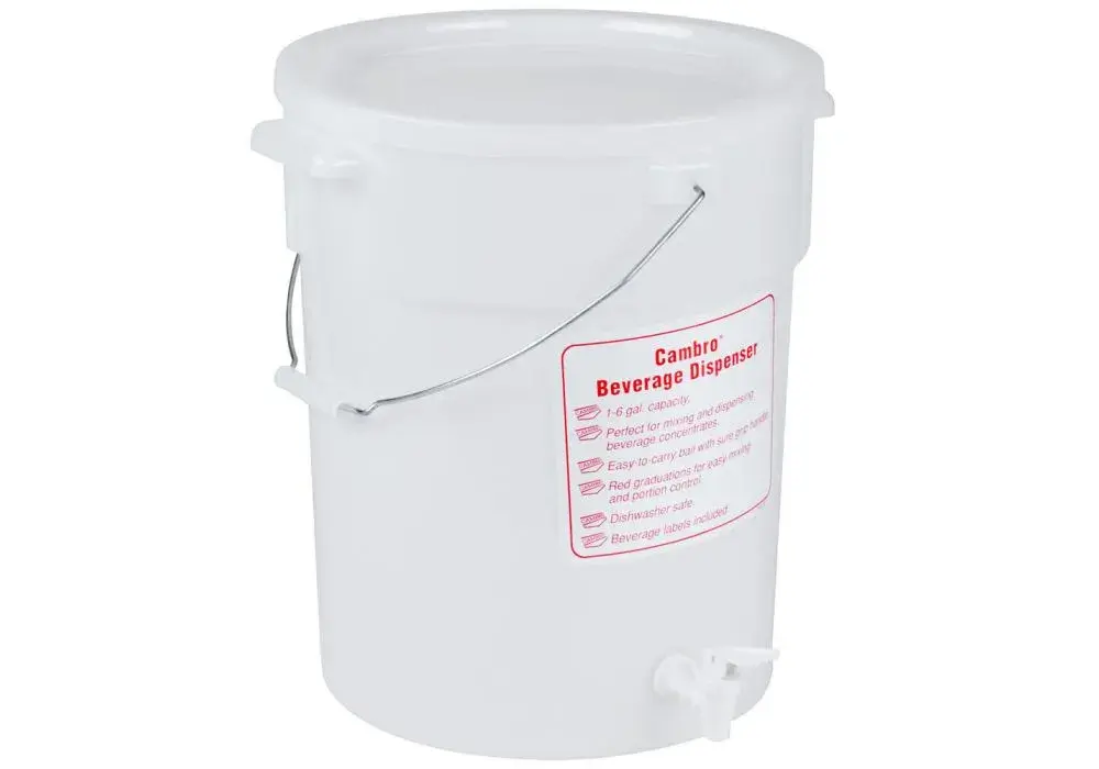 CAMBRO DSPR6 Beverage Container 6 Gal. White