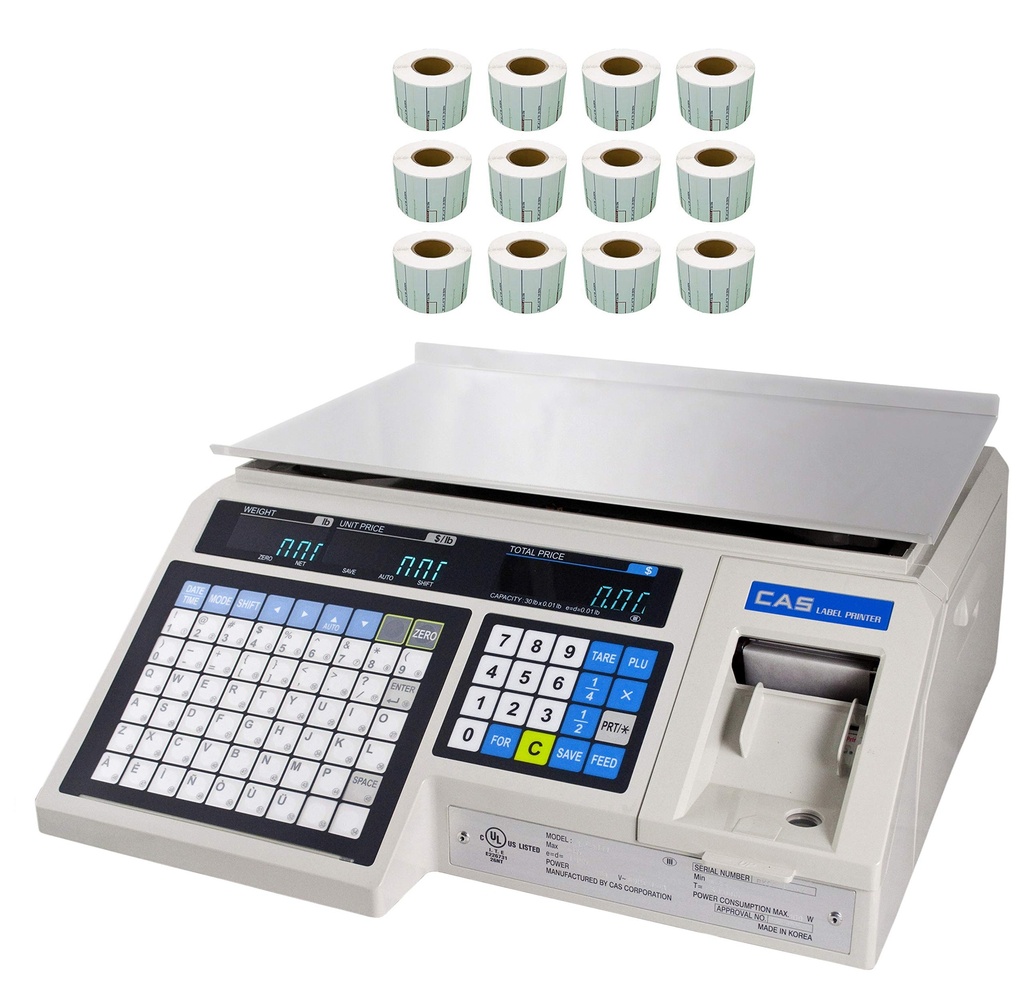CAS LP-1000N 30 Lbs Label Printing Computing Scale