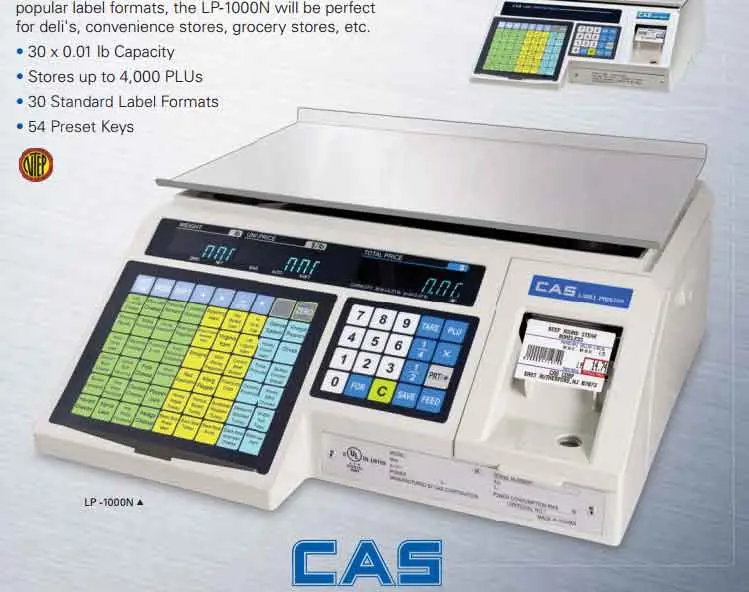 CAS LP-1000N 30 Lbs Label Printing Computing Scale