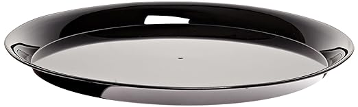 CheckMate A912BL25 Serving Tray 12" Black Round With High Edge